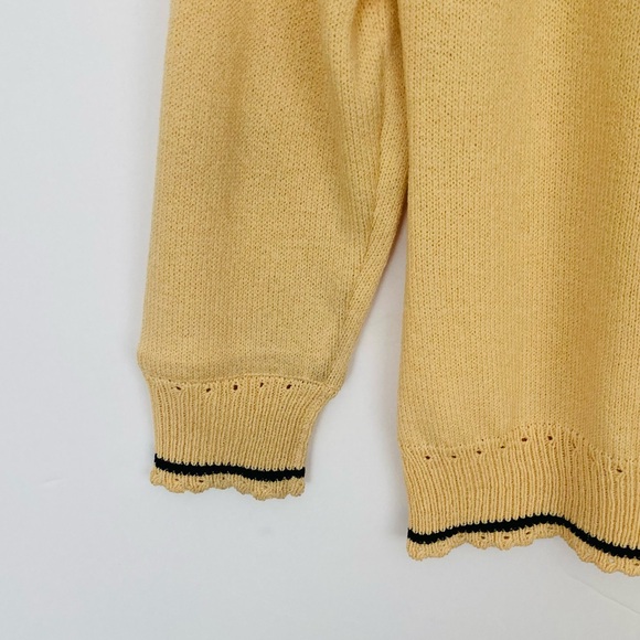 St. John Sport Cardigan Sweater Yellow Black Trim AS IS - Picture 14 of 15